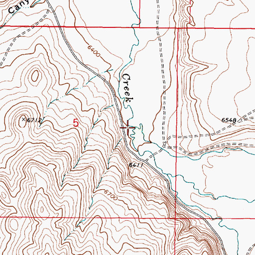 Topographic Map of East Fork Blacktail Deer Creek, MT