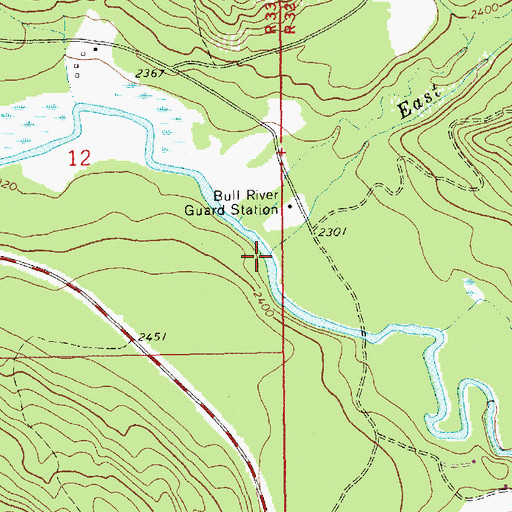 Topographic Map of East Fork Bull River, MT