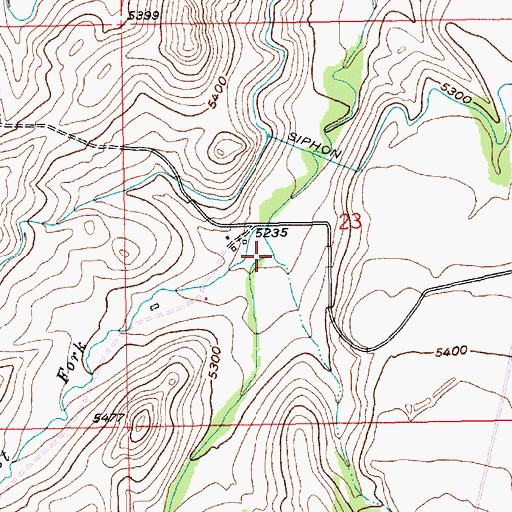 Topographic Map of East Fork Butcher Creek, MT