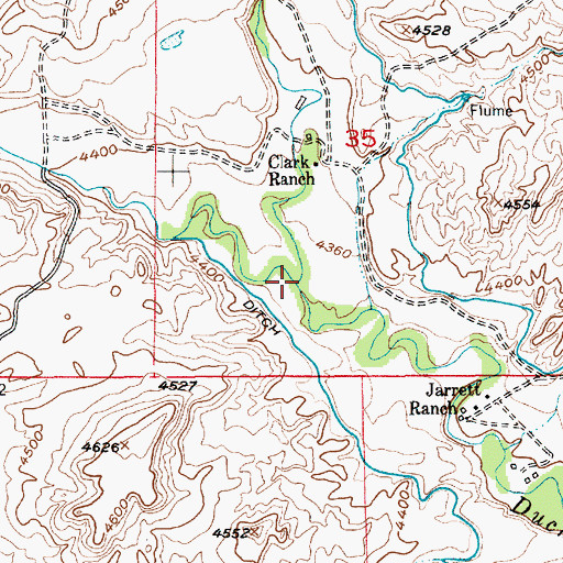 Topographic Map of East Fork Duck Creek, MT