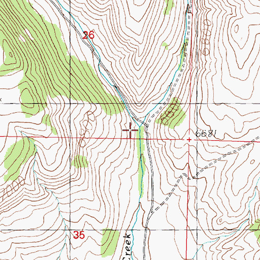 Topographic Map of East Fork Dyce Creek, MT