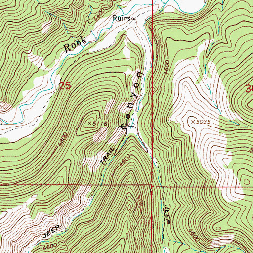 Topographic Map of East Fork Ellis Canyon, MT