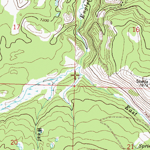 Topographic Map of East Fork Englebaugh Creek, MT