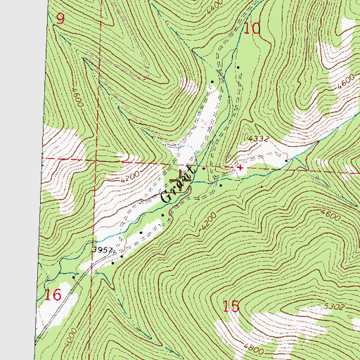 Topographic Map of East Fork Grant Creek, MT