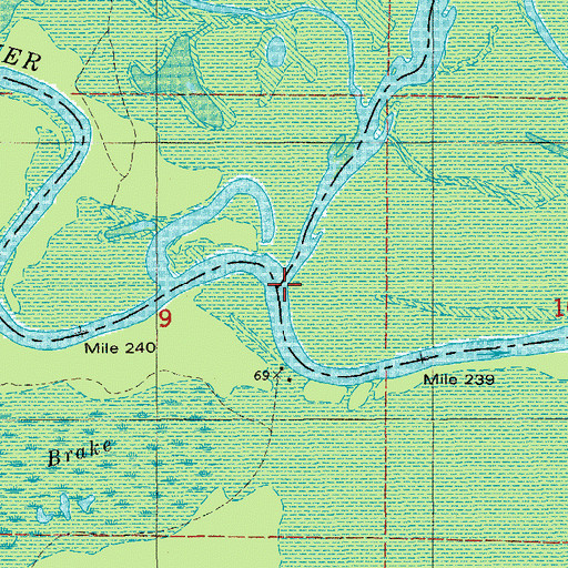 Topographic Map of Saline River, AR