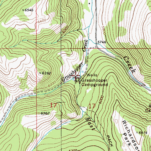 Topographic Map of East Fork Grasshopper Creek, MT