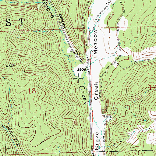 Topographic Map of East Fork Grave Creek, MT