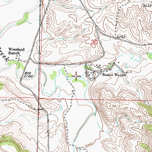 Topographic Map of East Fork Hanging Woman Creek, MT