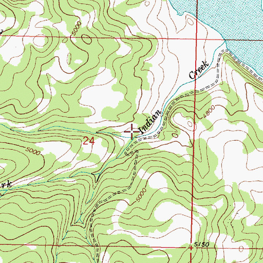 Topographic Map of East Fork Indian Creek, MT