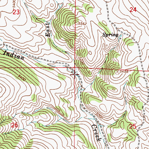 Topographic Map of East Fork Indian Creek, MT