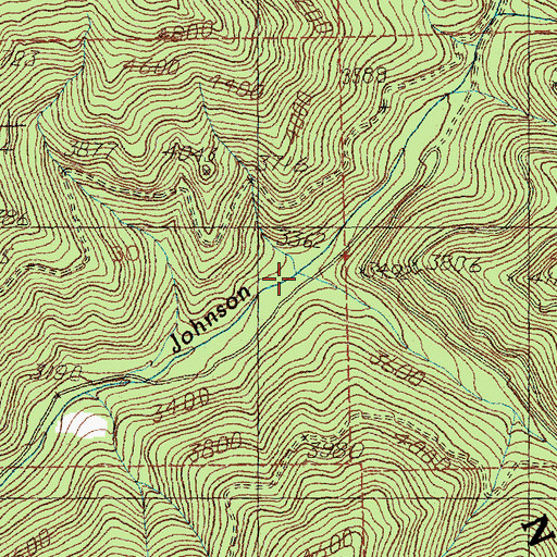Topographic Map of East Fork Johnson Creek, MT