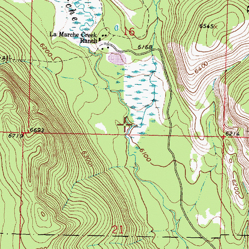 Topographic Map of East Fork La Marche Creek, MT