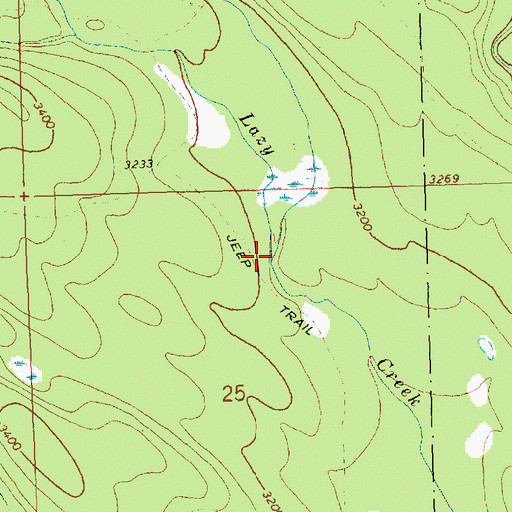 Topographic Map of East Fork Lazy Creek, MT