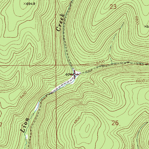 Topographic Map of East Fork Lion Creek, MT