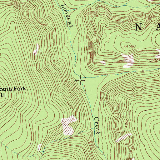 Topographic Map of East Fork Lookout Creek, MT