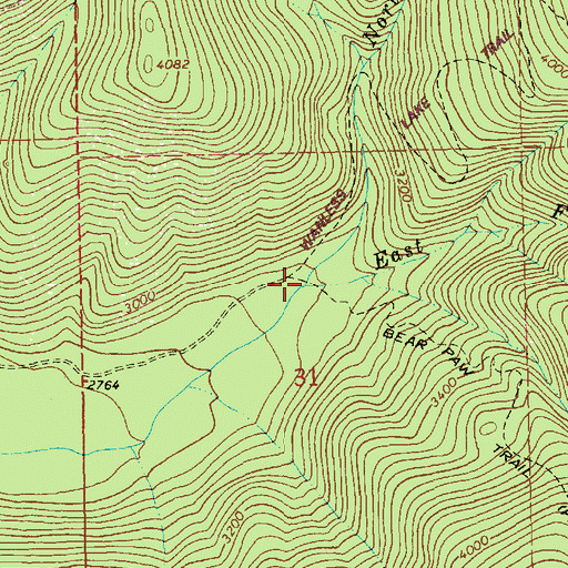 Topographic Map of East Fork McKay Creek, MT