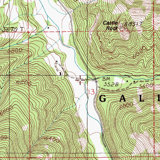 Topographic Map of East Fork Mill Creek, MT