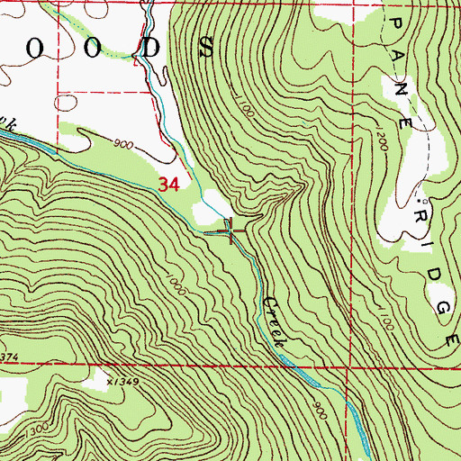 Topographic Map of Sams Creek, AR