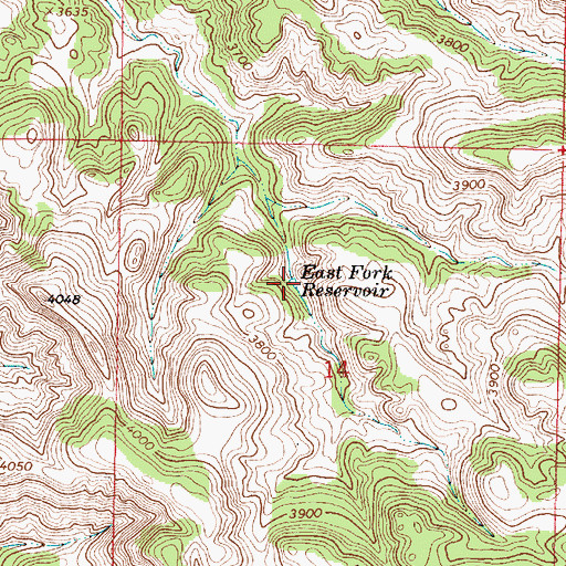 Topographic Map of East Fork Reservoir, MT
