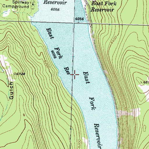 Topographic Map of East Fork Reservoir, MT