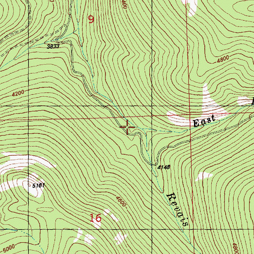 Topographic Map of East Fork Revais Creek, MT