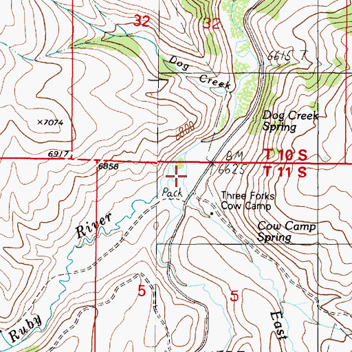 Topographic Map of East Fork Ruby River, MT