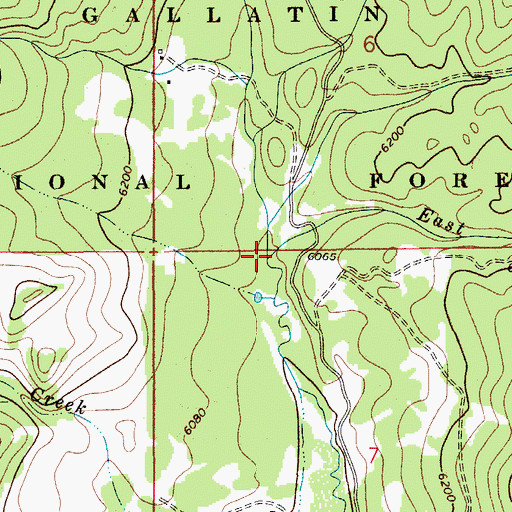 Topographic Map of East Fork Smith Creek, MT