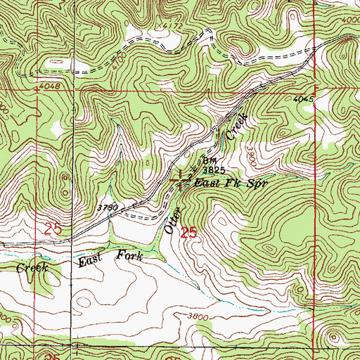 Topographic Map of East Fork Spring, MT