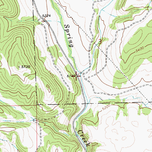 Topographic Map of East Fork Spring Creek, MT