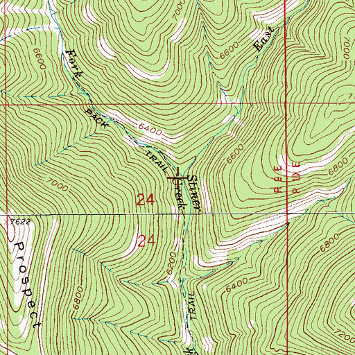 Topographic Map of East Fork Stiner Creek, MT
