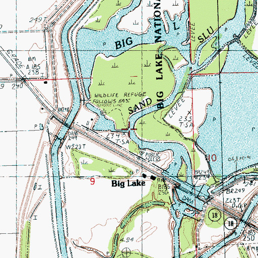 Topographic Map of Sand Slough, AR