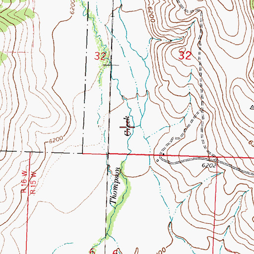 Topographic Map of East Fork Thompson Creek, MT