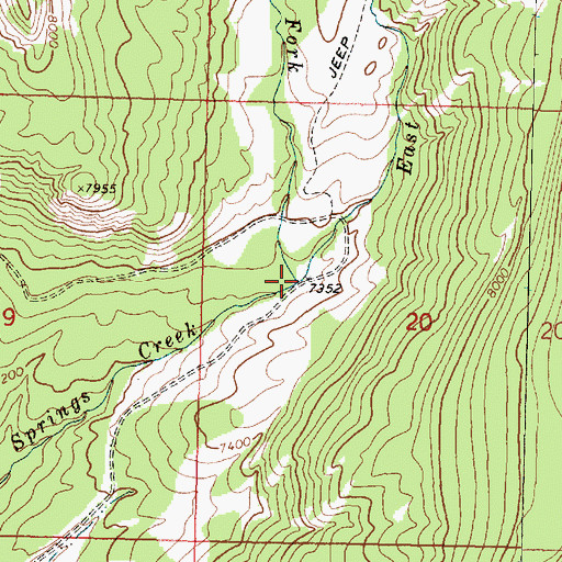 Topographic Map of East Fork Warm Springs Creek, MT