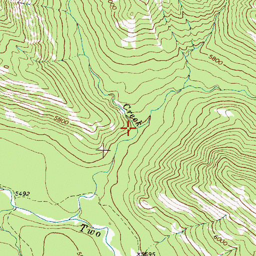 Topographic Map of East Fork Woods Creek, MT