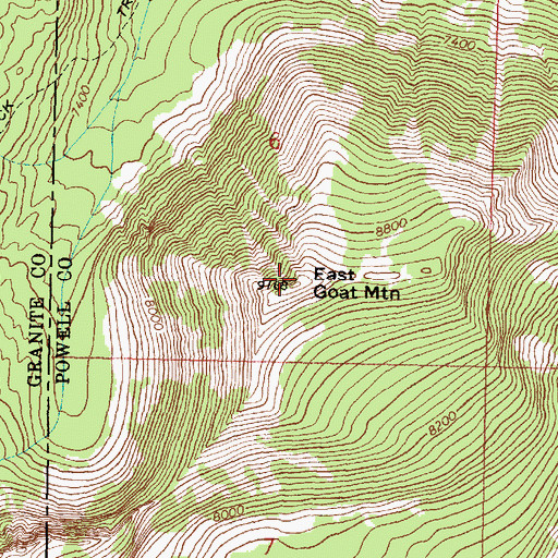Topographic Map of East Goat Mountain, MT