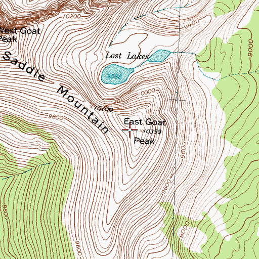 Topographic Map of East Goat Peak, MT