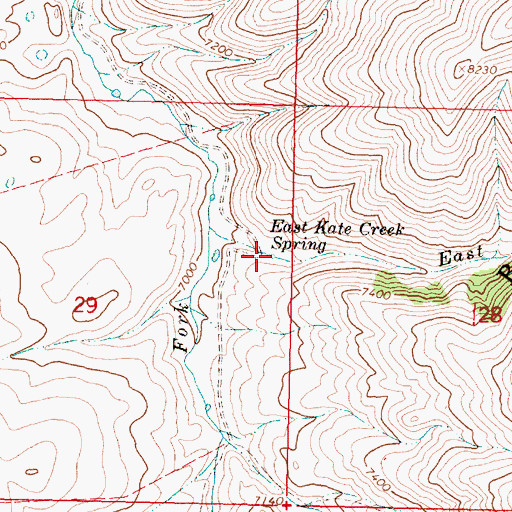 Topographic Map of East Kate Creek Spring, MT