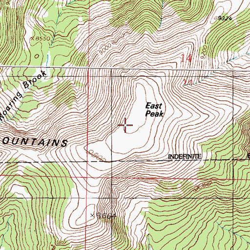 Topographic Map of East Peak, MT