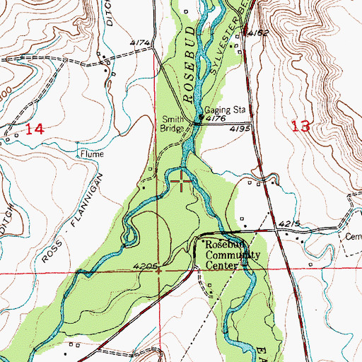 Topographic Map of East Rosebud Creek, MT