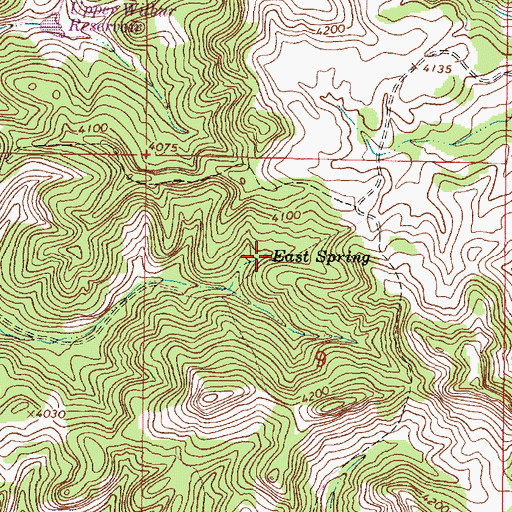 Topographic Map of East Spring, MT