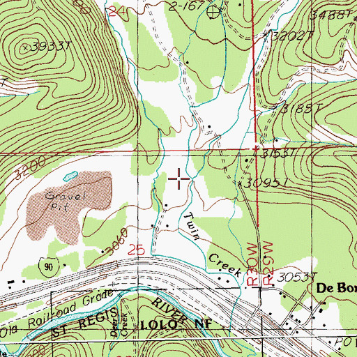 Topographic Map of East Twin Creek, MT