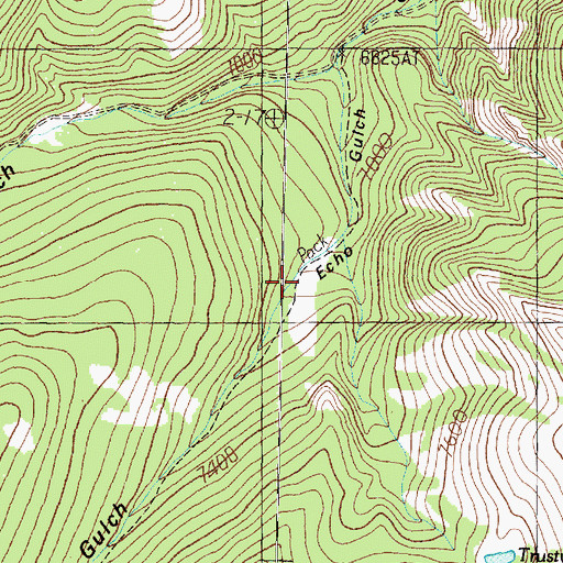 Topographic Map of Echo Gulch, MT