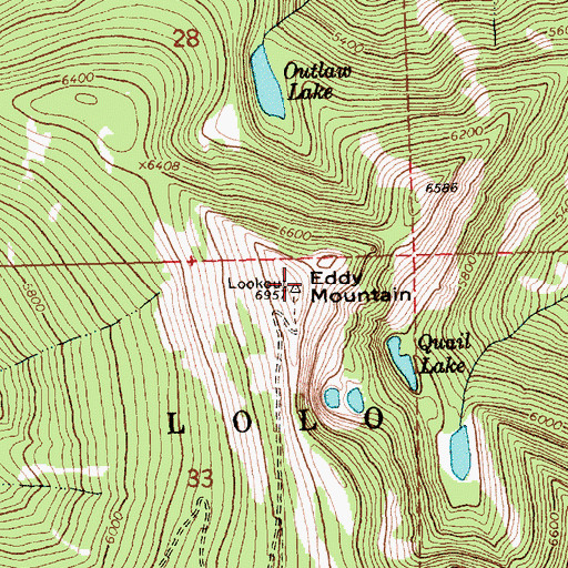 Topographic Map of Eddy Mountain, MT