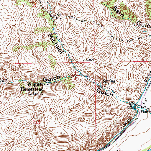 Topographic Map of Edgar Gulch, MT