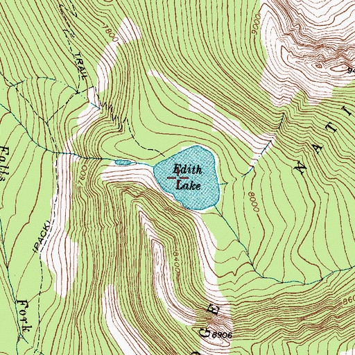 Topographic Map of Edith Lake, MT