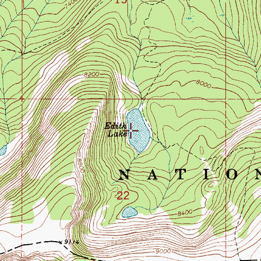 Topographic Map of Edith Lake, MT