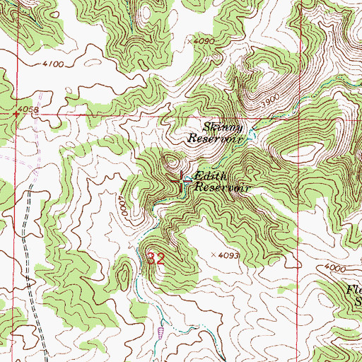 Topographic Map of Edith Reservoir, MT