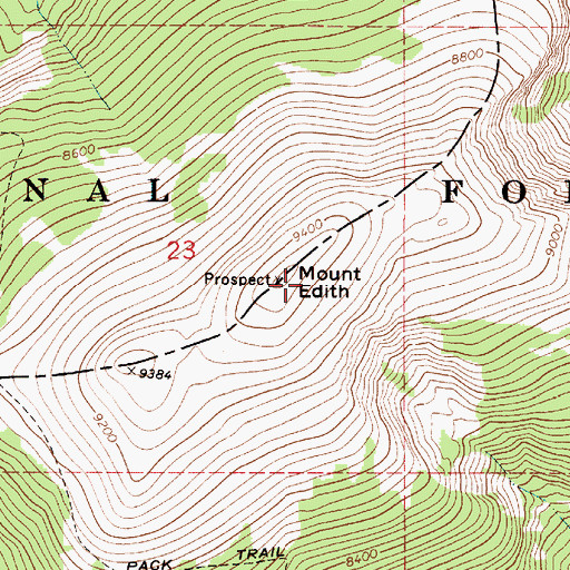 Topographic Map of Mount Edith, MT