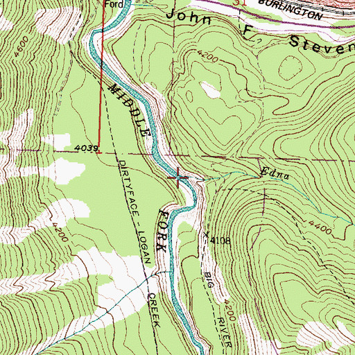 Topographic Map of Edna Creek, MT