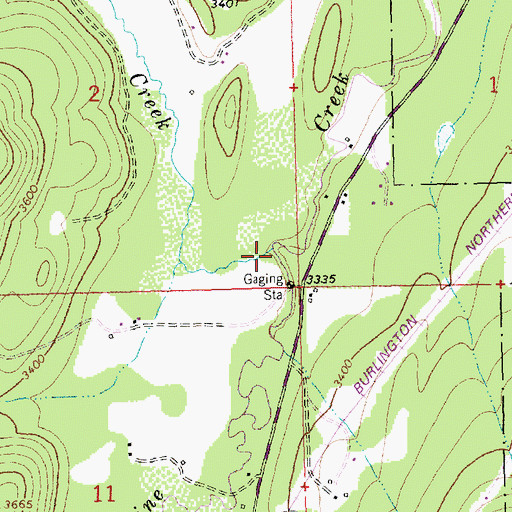Topographic Map of Edna Creek, MT